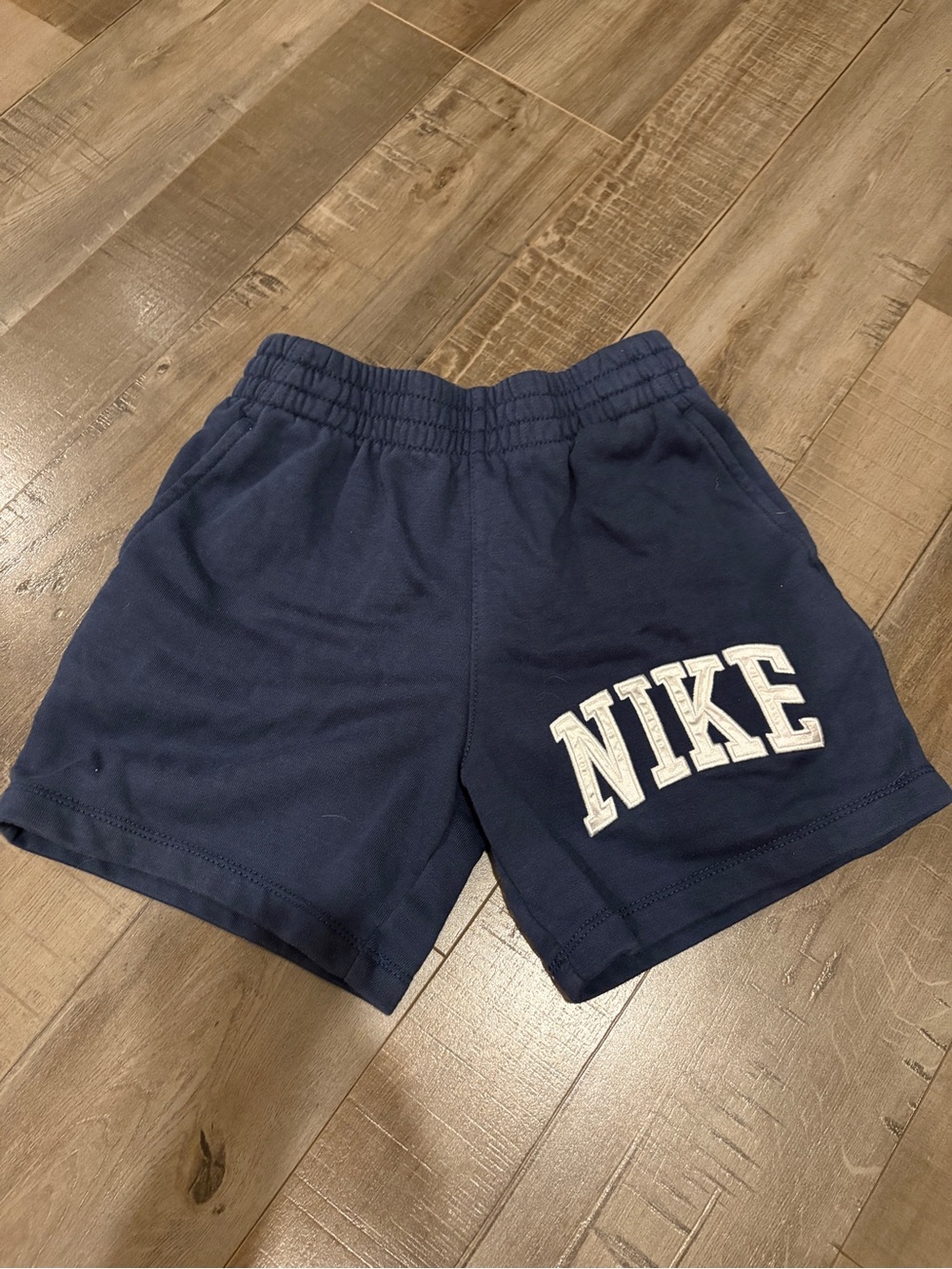 Nike Dark Blue Kids' Elastic Waist Shorts with White Logo